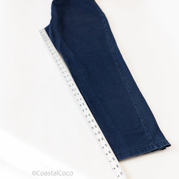 Pure Jill Indigo Pants Women's L Dark Blue Slim Leg Stretchy Casual Athleisure - Picture 7 of 7